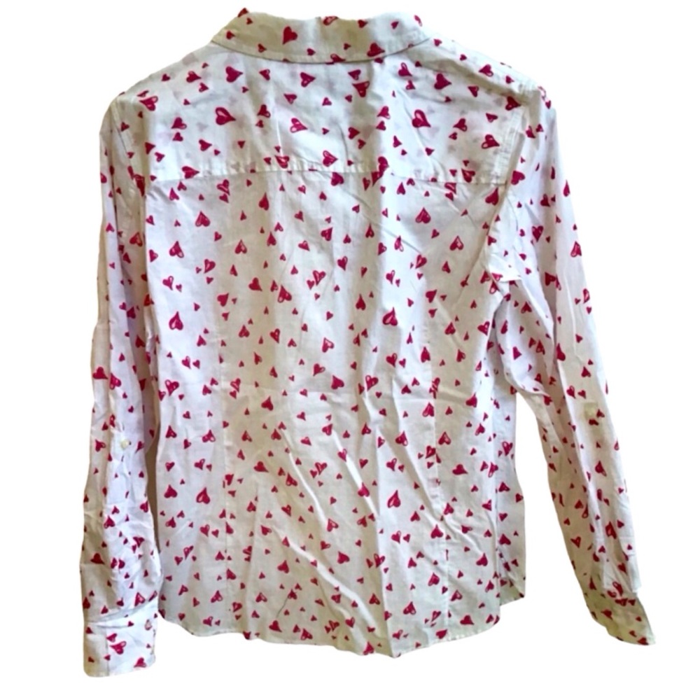 Tommy Hilfiger Flutter Hearts Button Down Blouse (NWT) (Size: Medium) - Picture 3 of 9